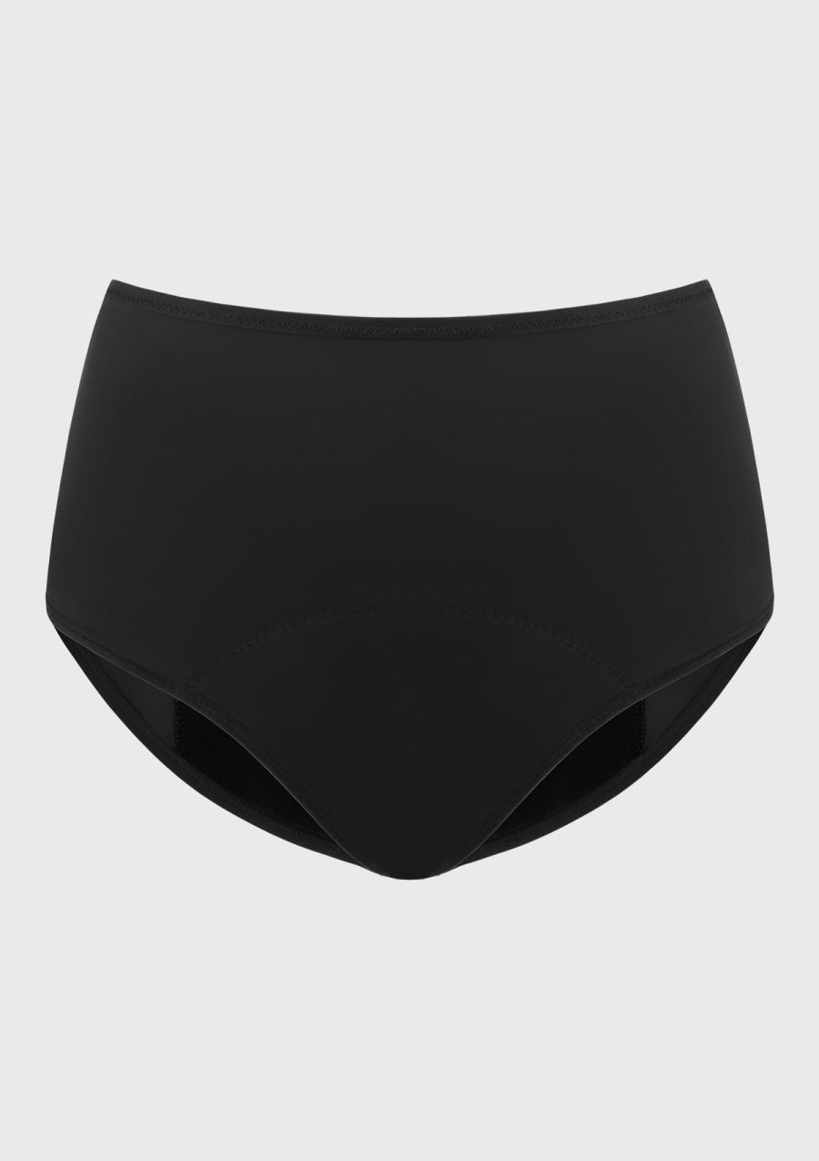 LeakLock High-Rise Period Brief Underwear - S / Black
