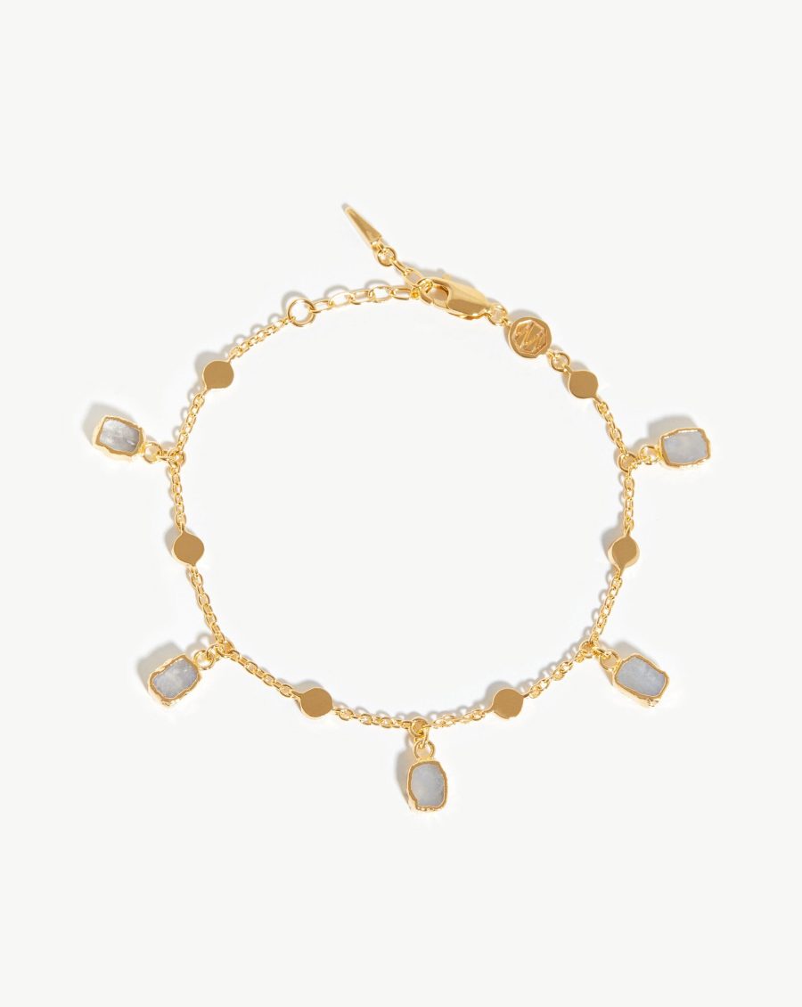 Lena Charm Bracelet | 18ct Gold Vermeil/Rainbow Moonstone