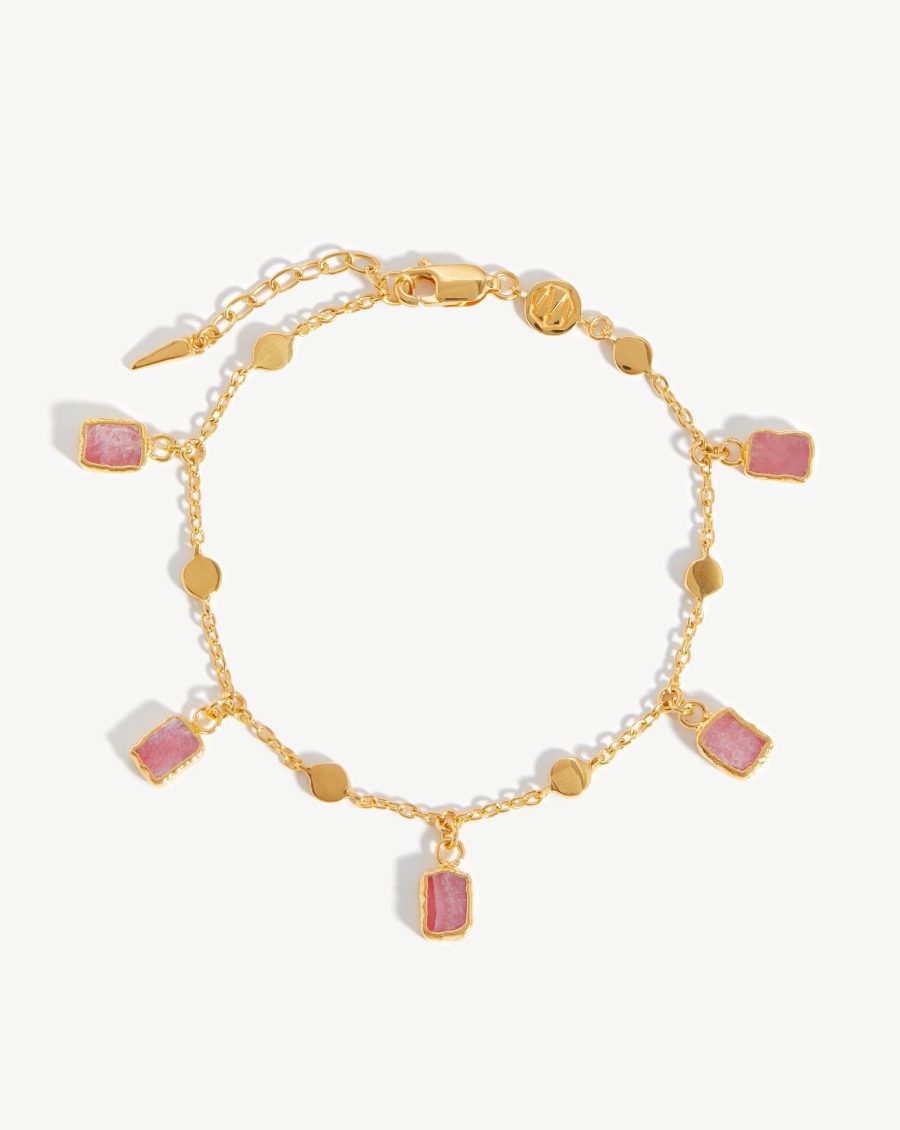 Lena Charm Bracelet | 18ct Gold Vermeil/Rhodochrosite