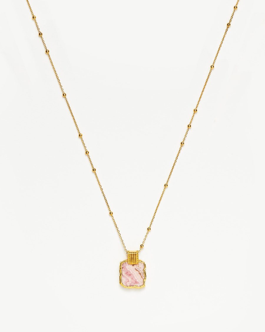 Lena Charm Necklace | 18ct Gold Vermeil/Rhodochrosite