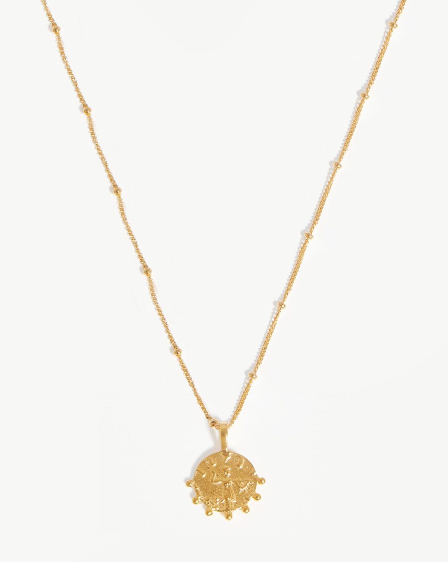 Lucy Williams Mini Beaded Coin Necklace | 18ct Gold Vermeil
