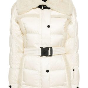 MONCLER GRENOBLE WOMEN Biollay Belted Padded Ski Jacket Beige