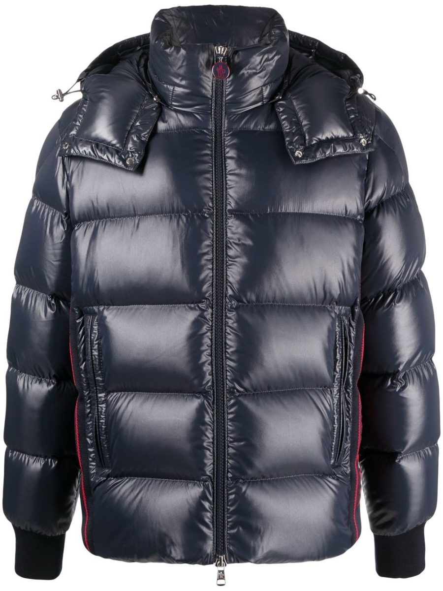 MONCLER Lunetiere Hooded Puffer Jacket Navy Blue