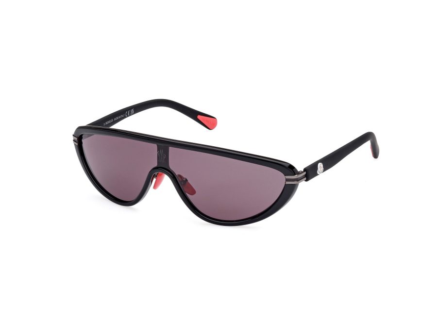 MONCLER Vitesse Shield-Frame Sunglasses Black Red
