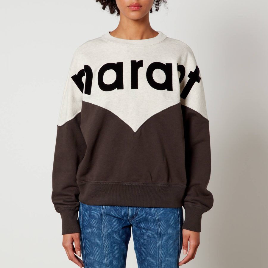 Marant Etoile Houston Cotton-Blend Bi Colour Logo Sweatshirt - FR 34/UK 6