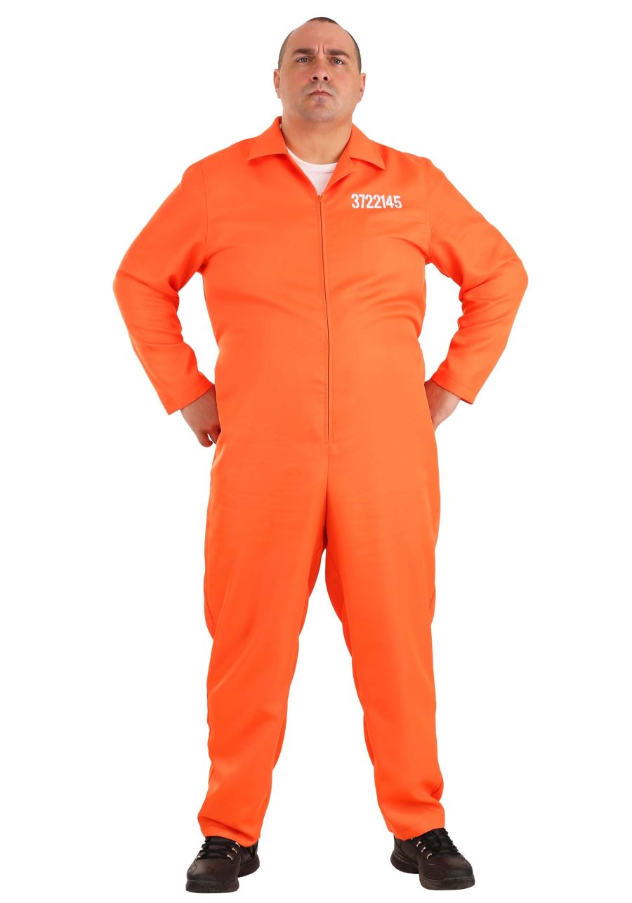 Men's Plus Size Prison Jumpsuit Costume