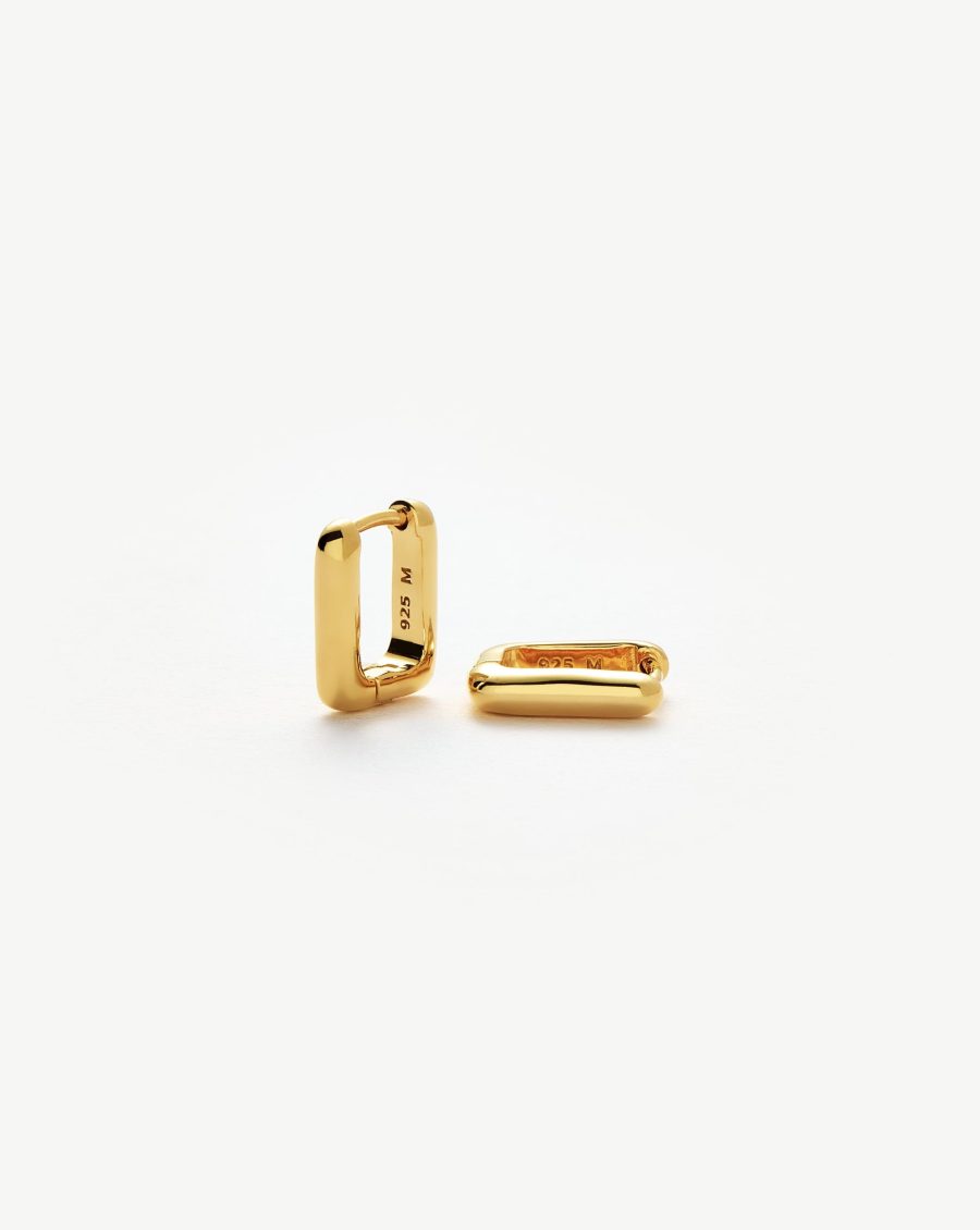 Mini Plain Ovate Earrings | 18ct Gold Vermeil