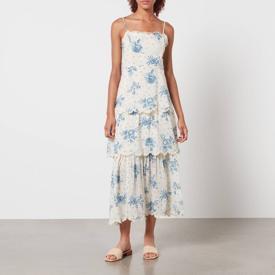 Never Fully Dressed Peony Printed Cotton-Gauze Dress - UK 16