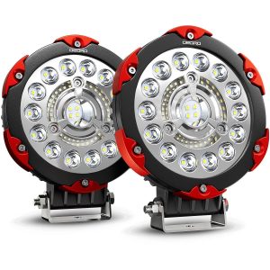 OEDRO 7" 135W Round LED Light Pods LED Light Bar Off-Road Lights, 2PCS 15300LM Spot Flood Combo Bumper Driving Lamp