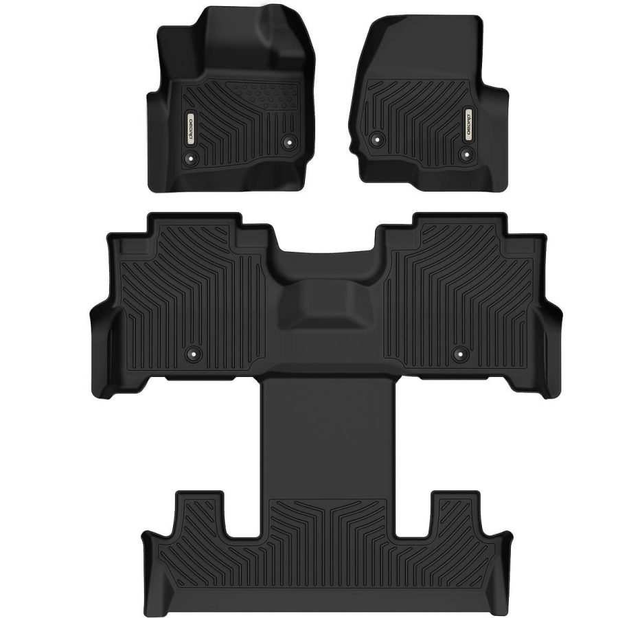 OEDRO Floor Mats 3 Row Liner Set for 2018-2022 Ford Expedition with 2nd Row Bucket Seats