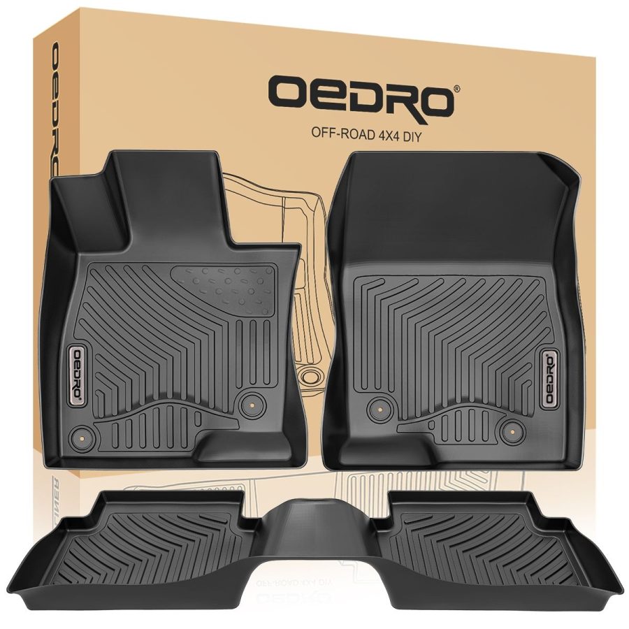 OEDRO? Floor Mats for 2014-2018 Mazda 3 Sedan/Hatchback, Unique Black TPE All-Weather Guard Full Set Liners