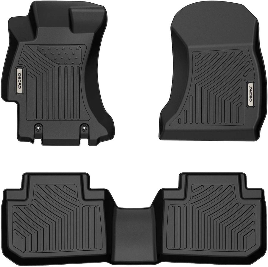 OEDRO Floor Mats for 2014-2018 Subaru Forester, Unique Black TPE All-Weather Guard Full Set Liners
