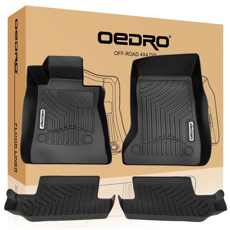OEDRO? Floor Mats for 2016-2020 Chevrolet Camaro, Unique Black TPE All-Weather Guard Full Set Liners