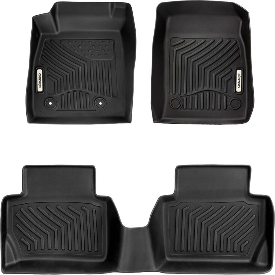 OEDRO Floor Mats for 2018-2021 Ford EcoSport (US Model Only), Black TPE All-Weather Guard Floor Liner Set