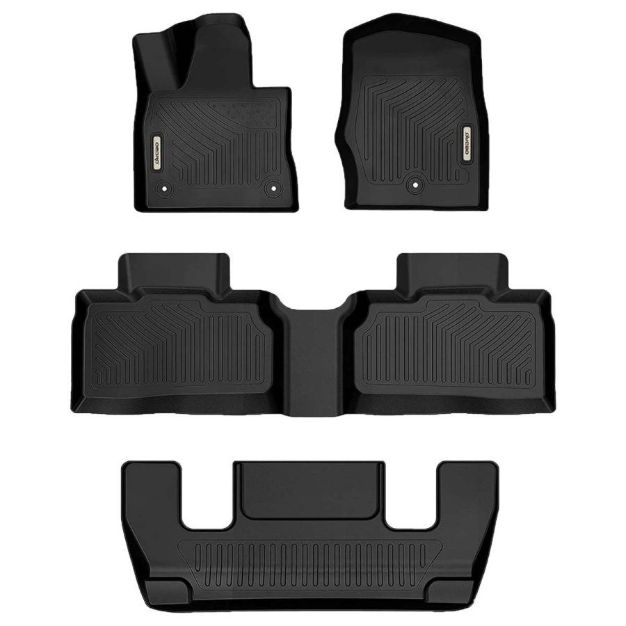 OEDRO Floor Mats for 2020-2023 Ford Explorer 6-Passenger Only, TPE All-Weather 1st, 2nd and 3rd Row Floor Liners