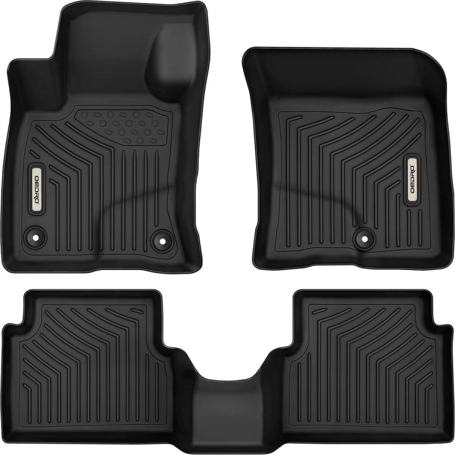 OEDRO Floor Mats for 2022 2023 Ford Maverick Crew Cab (Not fit Hybrid), Black TPE All-Weather Guard Floor Liner