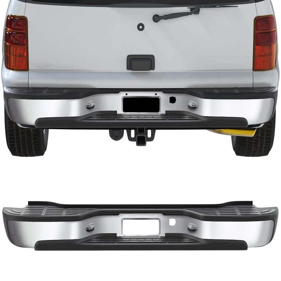 OEDRO Rear Step Bumper for 2000-2006 Chevy Suburban 1500/2500 & Tahoe & GMC Yukon XL 1500/2500 w/License Plate Holes