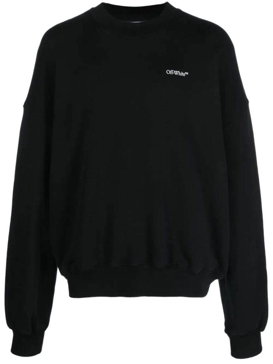 OFF-WHITE Scratch Arrow Over Crewneck Sweatshirt Black White