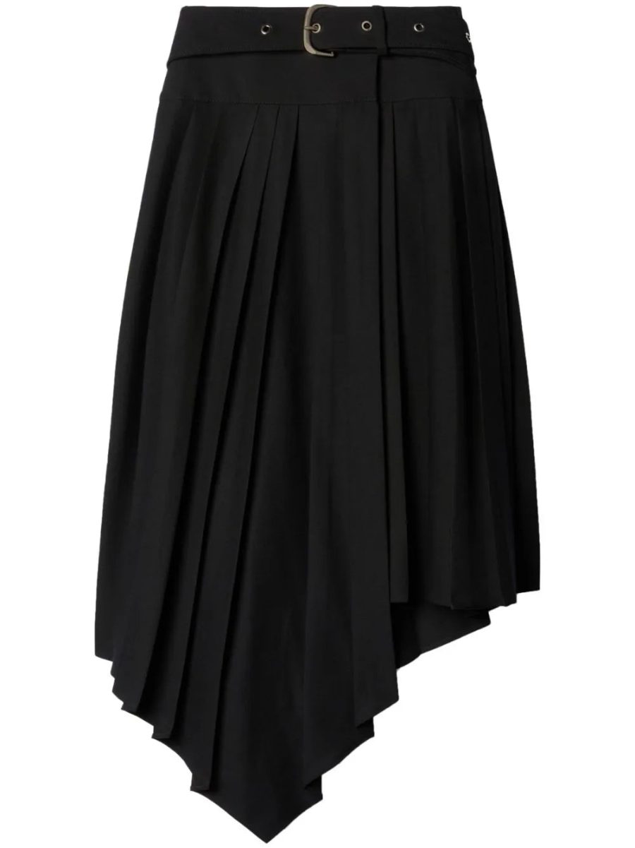 OFF-WHITE WOMEN Tech Drill Belt Pleated Skirt Black