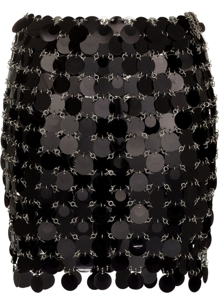 PACO RABANNE WOMEN Sequin Embellished Mini Skirt Black
