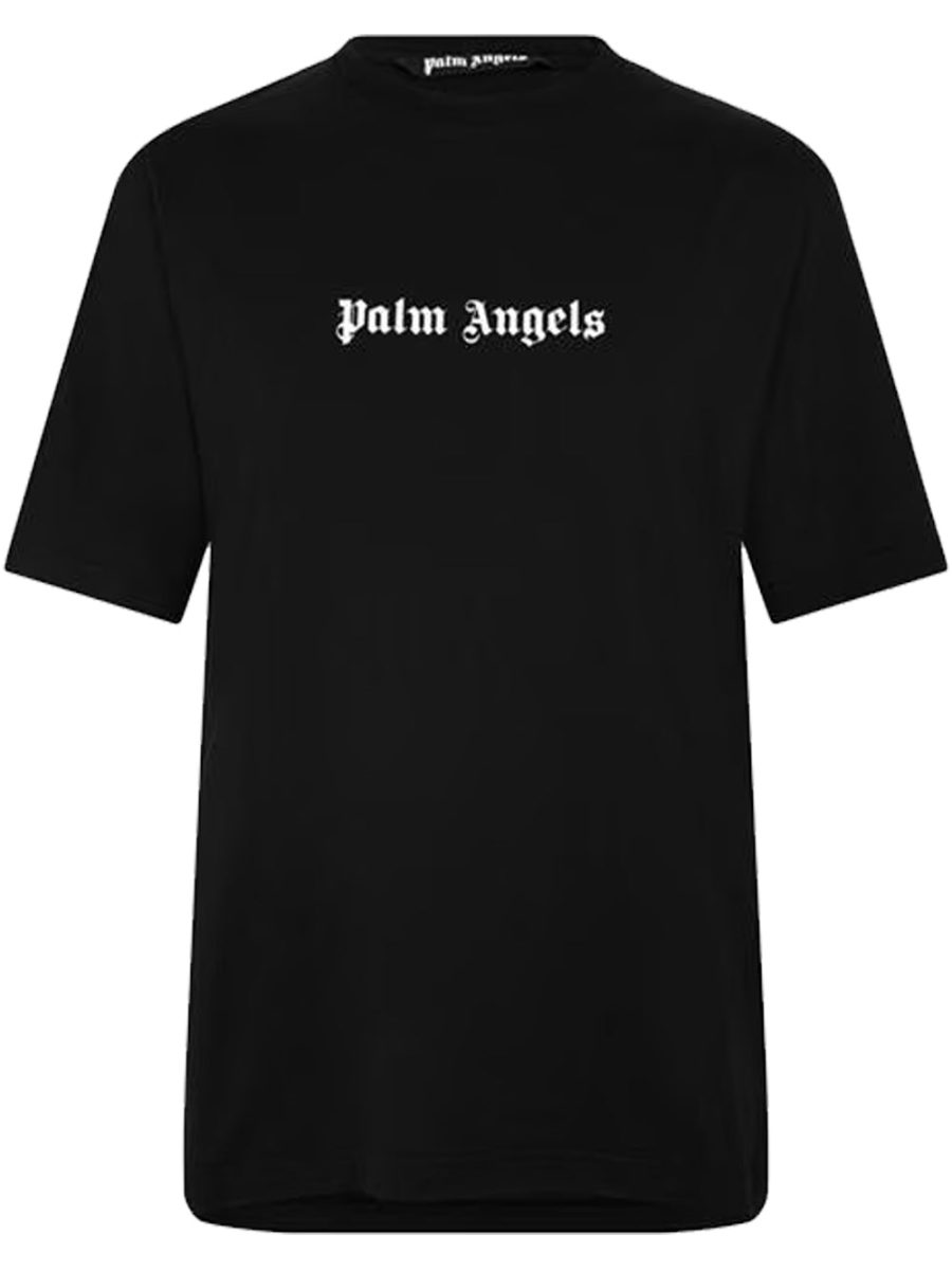 PALM ANGELS Logo Print Slim T-Shirt Black/White