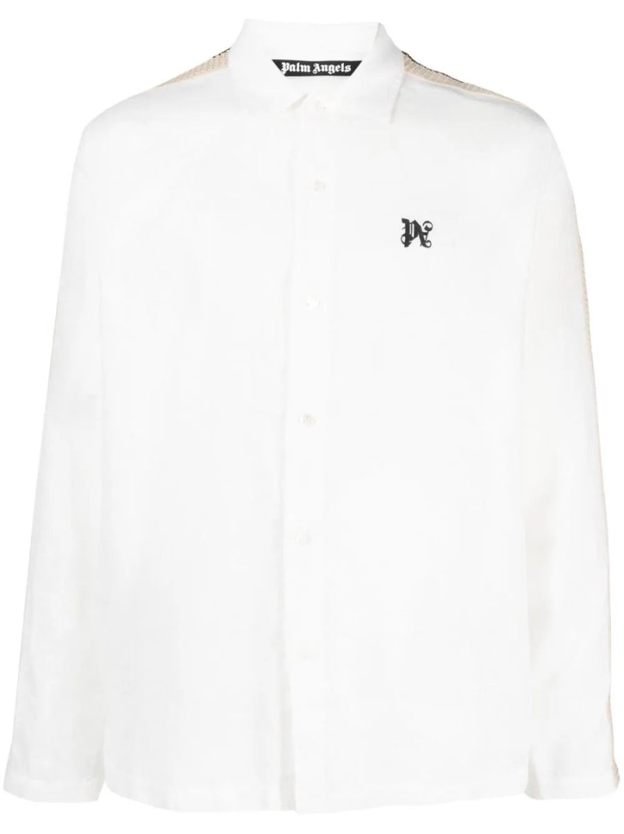 PALM ANGELS Pa Monogram Polo Track Shirt Off White