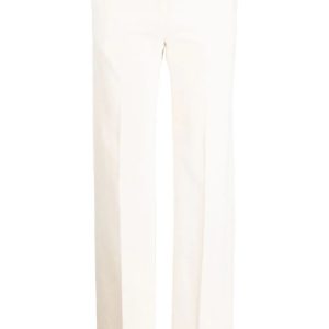 PALM ANGELS WOMEN Bull Straight Leg Denim Pants White/Fluo