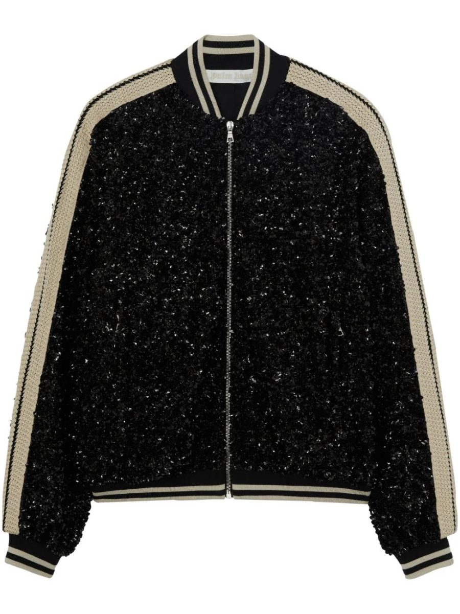 PALM ANGELS WOMEN Soiree Sequin Bomber Jacket Black/Off White
