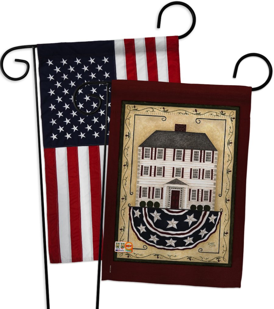 Patriotic White House - Impressions Decorative USA - Applique Garden Flags Pack