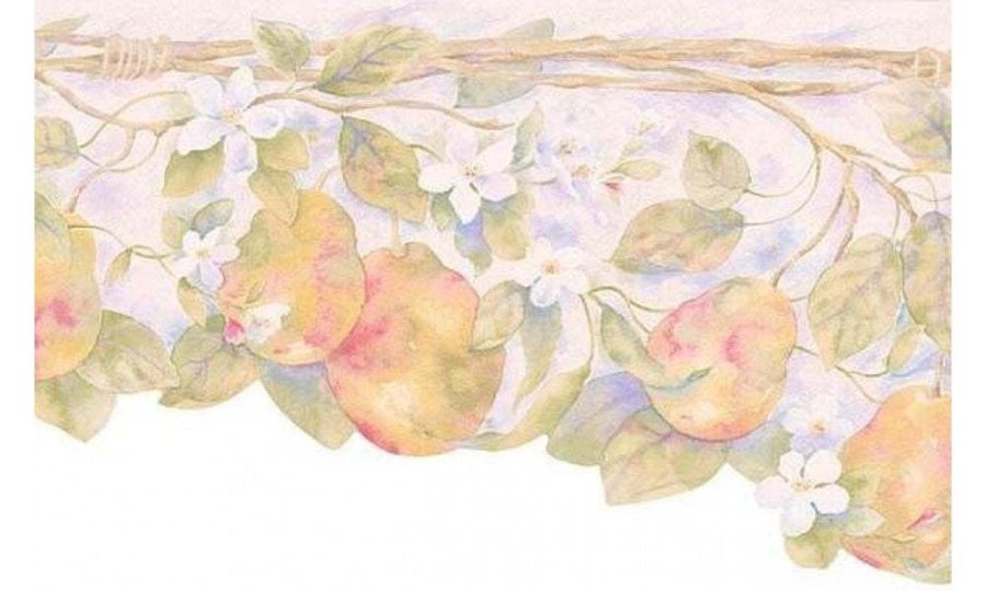 Pink Scalloped Pears SI37051 Wallpaper Border