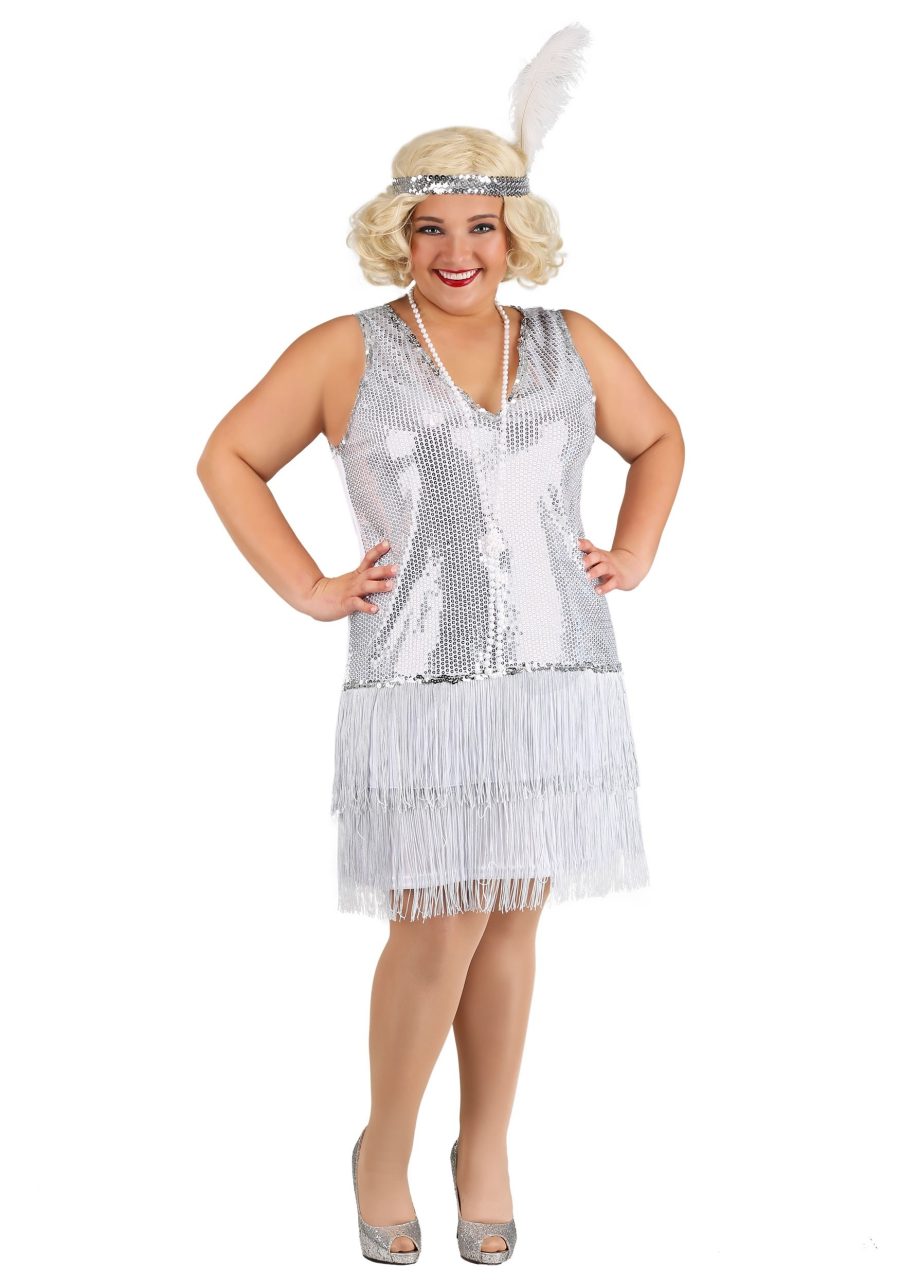 Plus Size Women's Crystal Flapper Costume