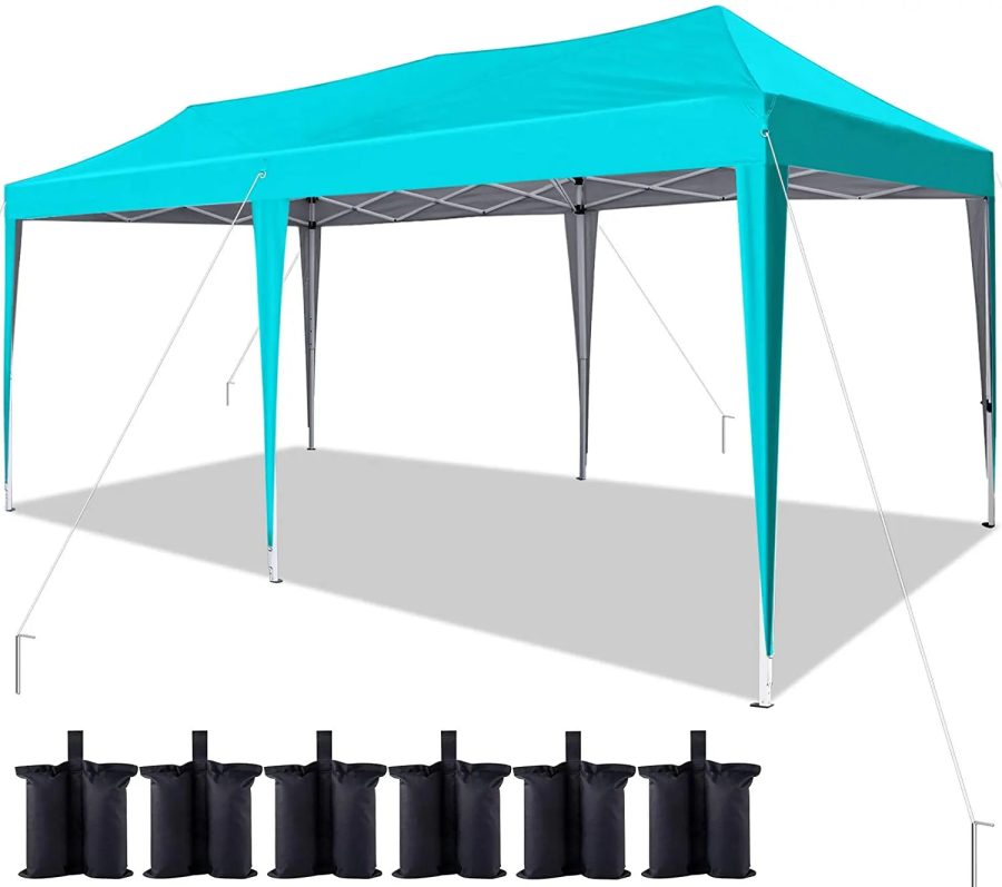 Quictent 10x20 No-Side Pop up Tent, Commercial Canopy with 6 Sand Bag