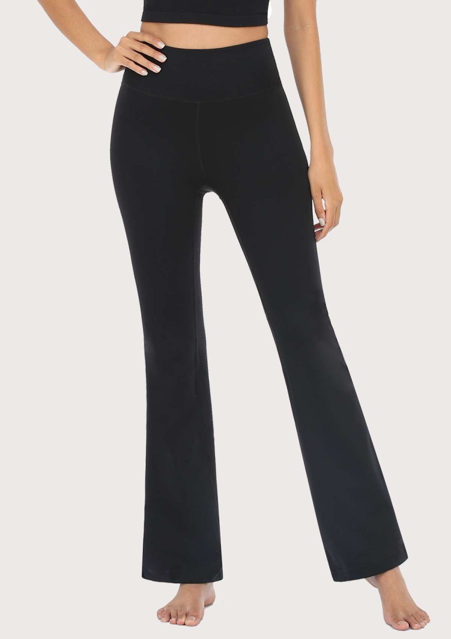 SONGFUL Smooth High Waisted Bootcut Yoga Sports Pants - XS / Black
