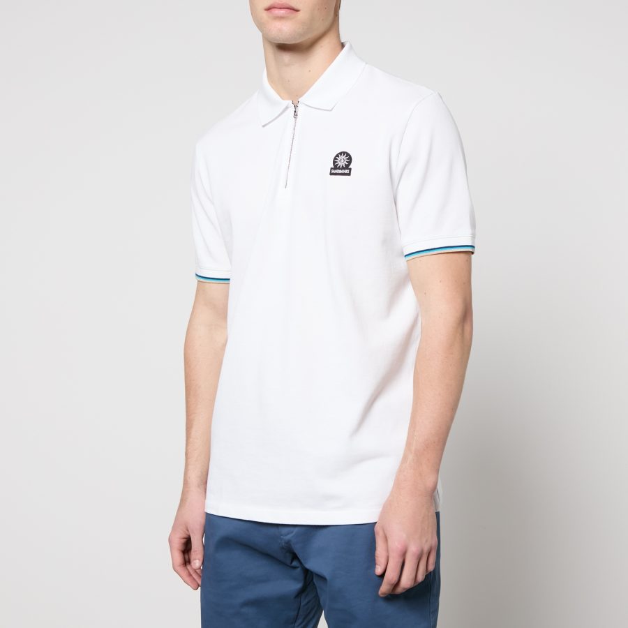 Sandbanks Organic Cotton-Piqué Zipped Polo Shirt - S