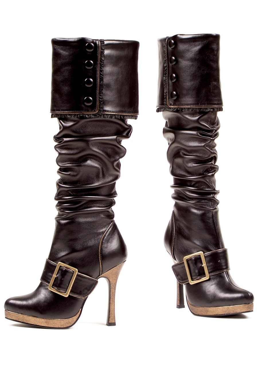 Sexy Buckle Pirate Costume Boots
