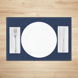 Solid Navy Blue Cloth Set Of 4 Placemats For Dinner - Aperturee