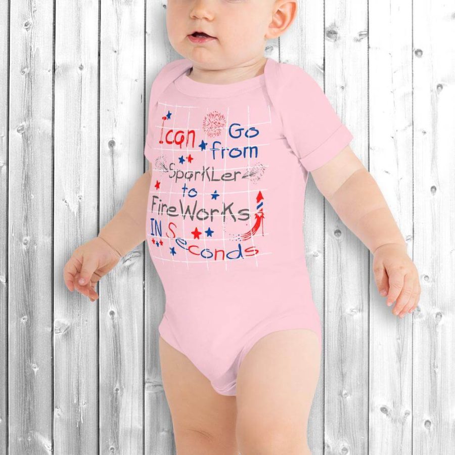 Sparkler To Fireworks Baby Onesie