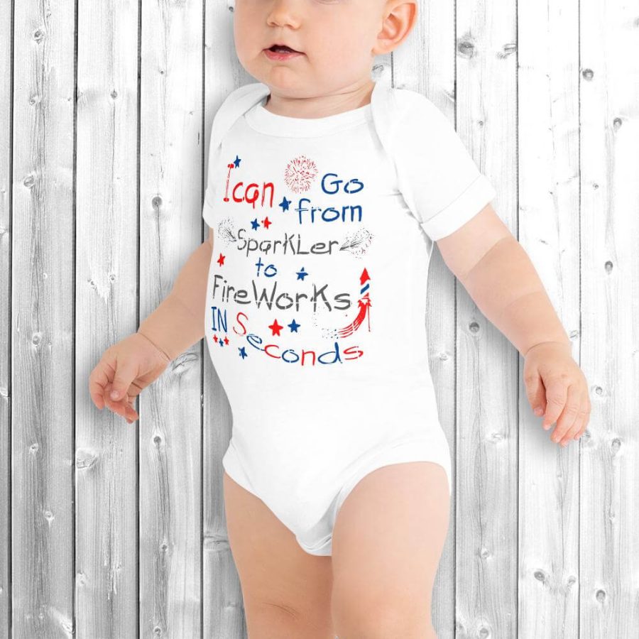 Sparkler To Fireworks Baby Onesie