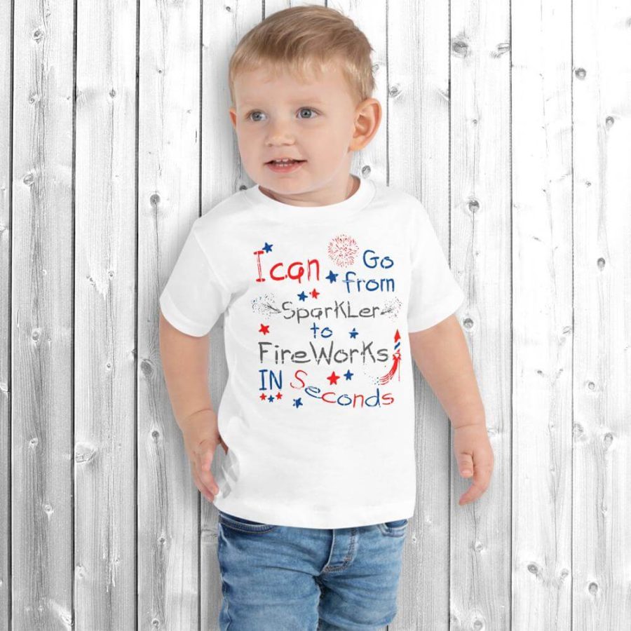 Sparkler To Fireworks Toddler Short Sleeve Tee