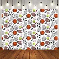 Sports Balls Pattern Baby Shower Backdrop For Boy - Aperturee