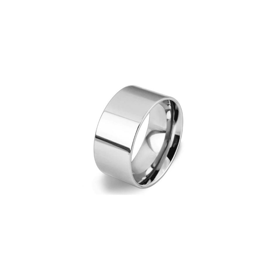 Stainless Steel Mens Cigar Band Ring