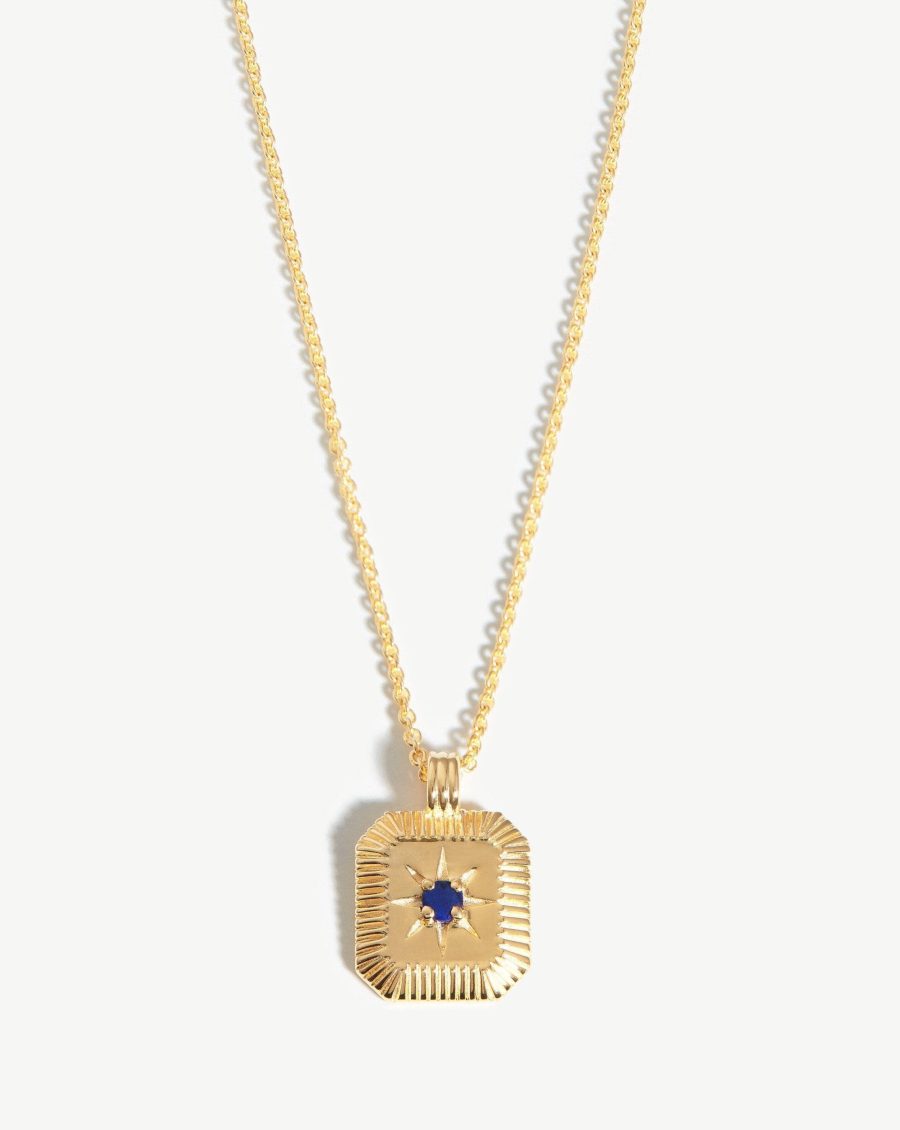 Star Ridge Birthstone Pendant Necklace | 18ct Gold Vermeil/Lapis