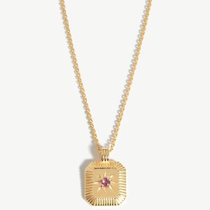 Star Ridge Birthstone Pendant Necklace | 18ct Gold Vermeil/Natural Pink Tourmaline