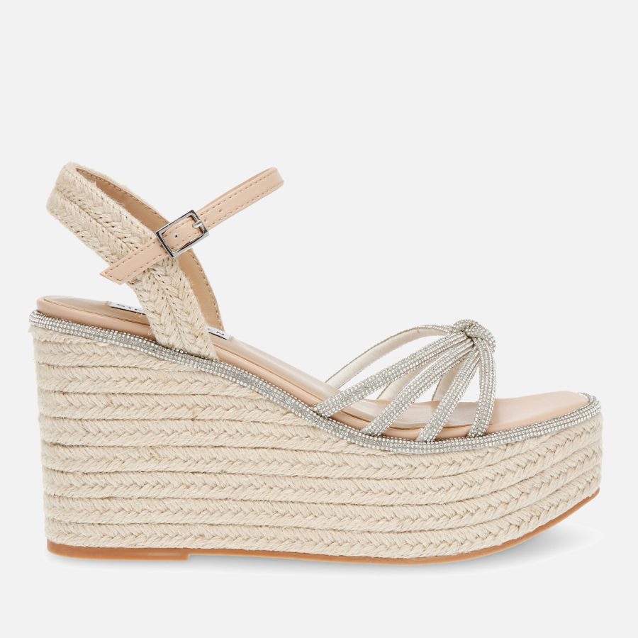 Steve Madden Women's Jaded Faux Leather Wedge Espadrille Sandals - UK 4