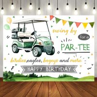 Swing By Green Golf Cart Field Backdrop For Birthday - Aperturee