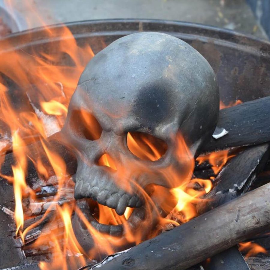 Terrifying Human Skull For Fire Pit