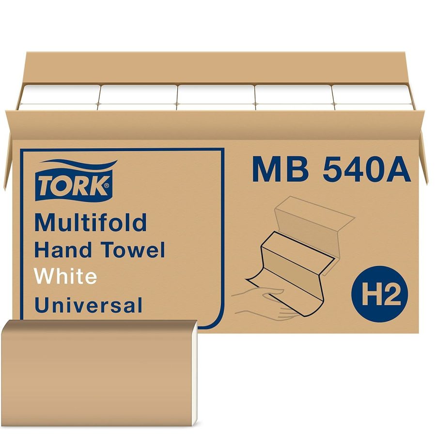 Tork Multifold Hand Towel White H2, Universal, 100% Recycled Fibers, 16 x 250 To