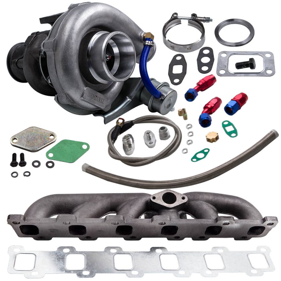 Turbo and Manifold and Oil line Kit compatible for Nissan Patrol GR GQ Y60 4.2 L TB42S TB42E