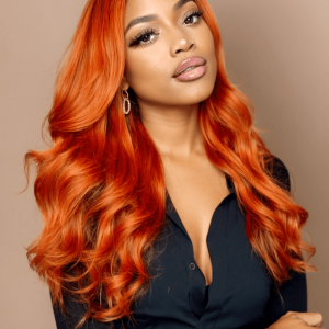 UNice Ginger Hair Color Lace Wigs Body Wave Human Hair Wavy Wig