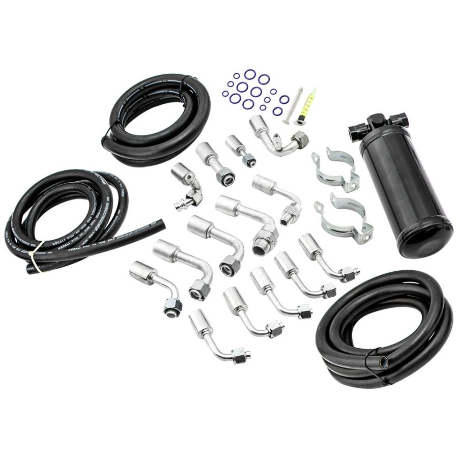 Universal 134a Air Conditioning Extended Length Hose O-Ring Fittings Drier Kit